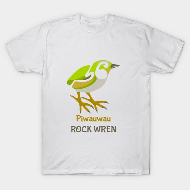 Rock Wren New Zealand Bird T-Shirt by mailboxdisco